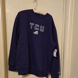 Champion Purple TCU Texas Christian University  Horned Frogs Crewneck Sw…